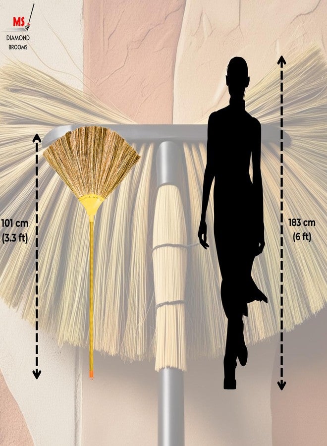 MS DIAMOND Angle Shaped Less Dust Grass Hard Floor Broom, Longhandle Wooden Jhadu for Home Cleaning (1) - Image 4